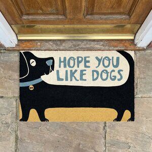 Hope You Like Dogs Entryway Indoor/Outdoor Rug Door Mat NWT